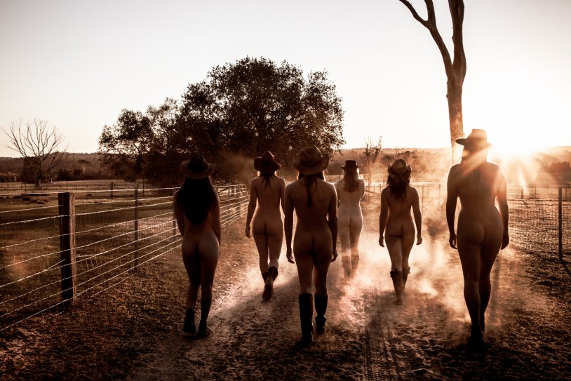 Students shared for a photo shoot