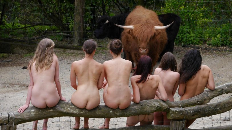 Students shared for a photo shoot