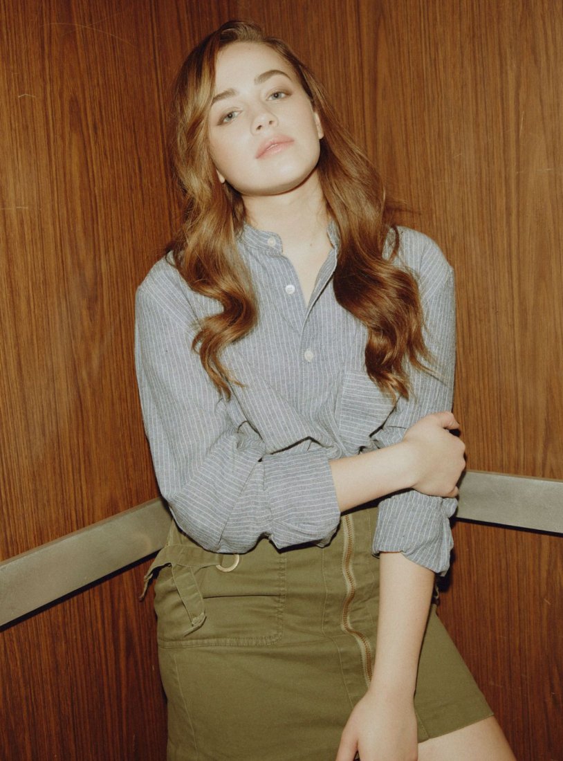 Mary Mauser Cobra Kai in a skirt