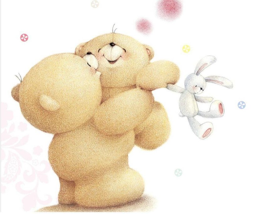 Brunette with a plush bear