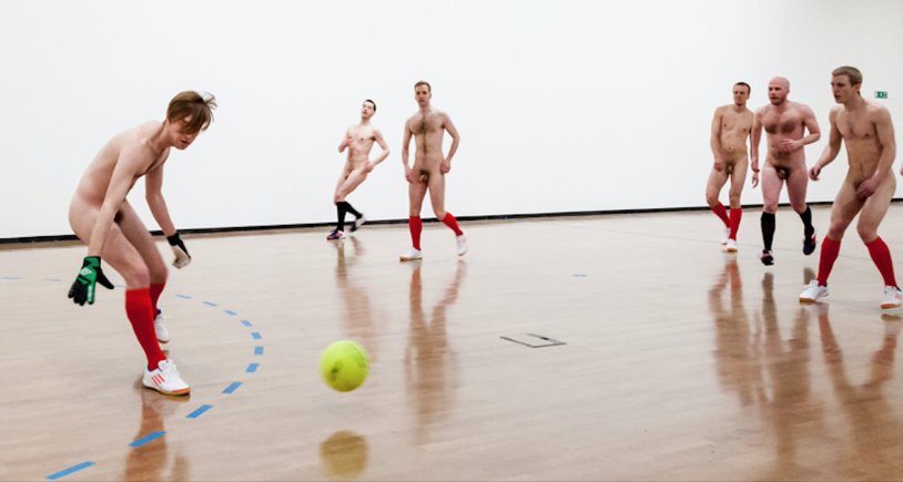 Football players in shorts