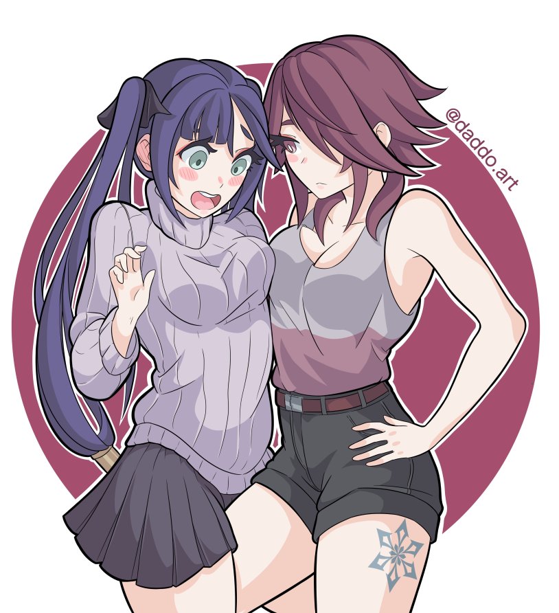 Art Genshin Impact Rosaria and Barbara