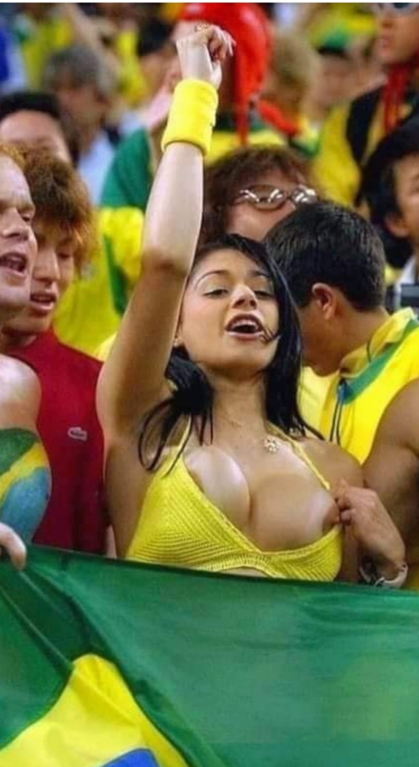 Naked fans in the stadium