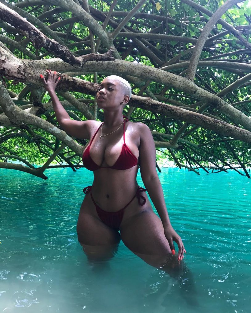 Beautiful breasts of a black woman