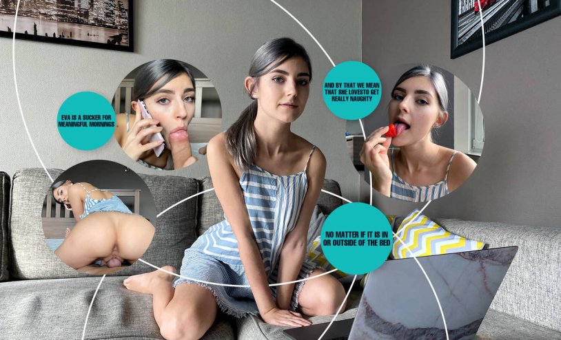 Eva Elfie undresses on a dick