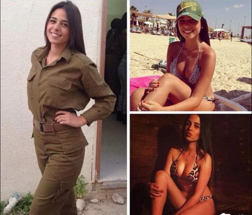 Girls in military uniform and without shape