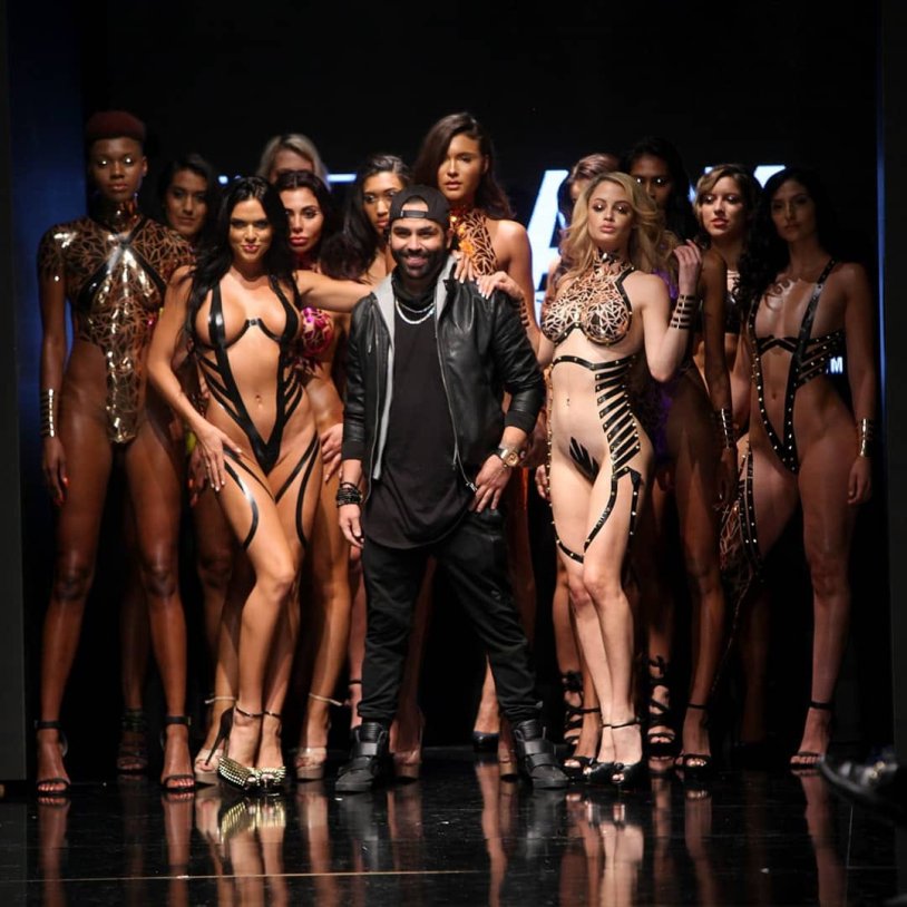 Blealing tape swimsuits on Miami Swim Week 2019