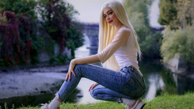 Actress Karina Zvereva in a swimsuit