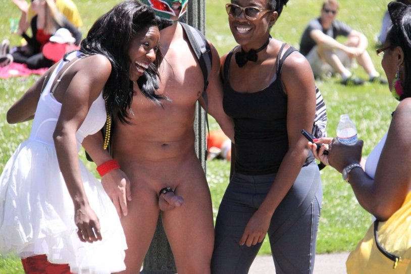 Naked men dressed women