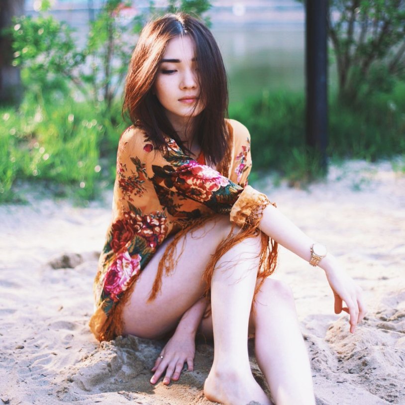 Beautiful Kazakhs in a swimsuit