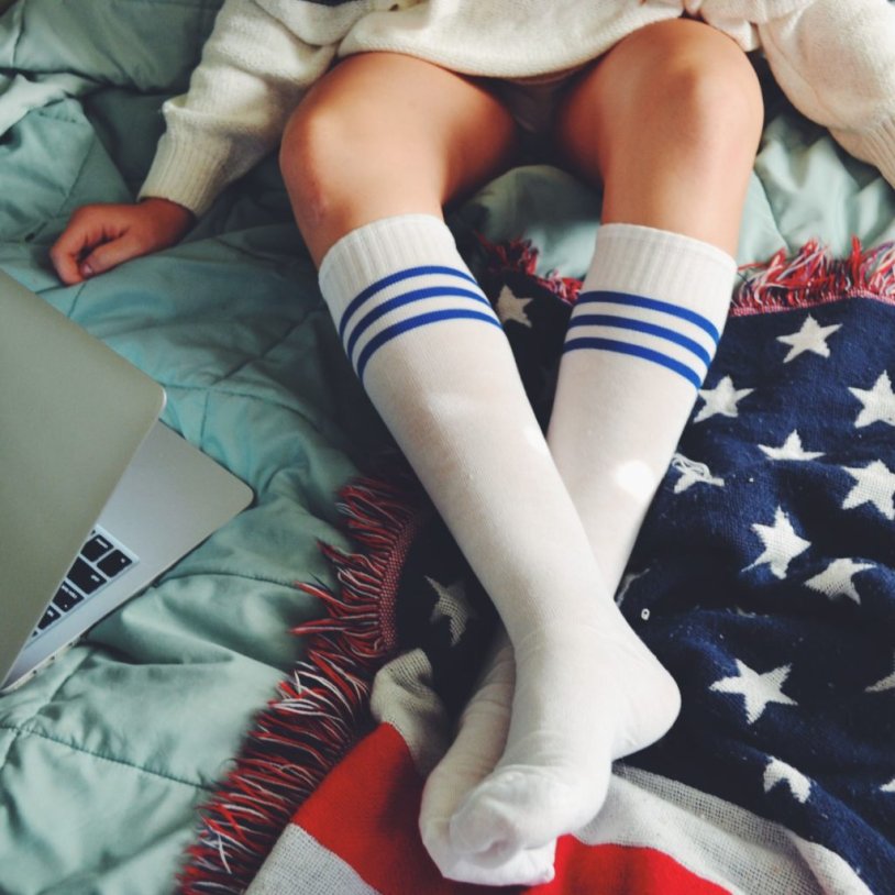 Girls in Socks Sleep in Arms