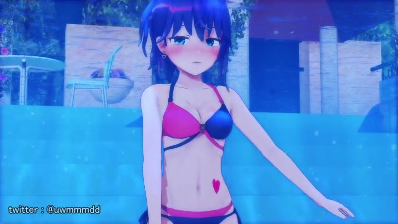 Girl Underwater Breathholding Brand of a swimsuit