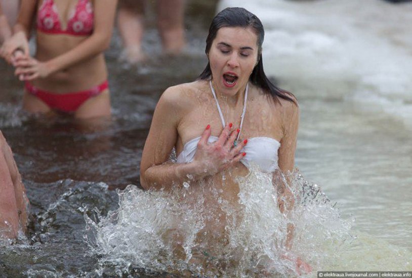 Bathing in a woman's hole