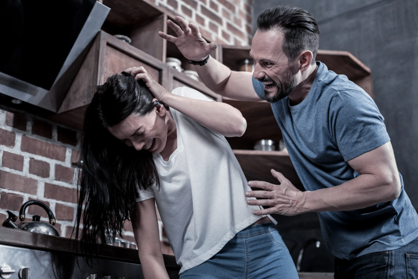 Husband hits his wife