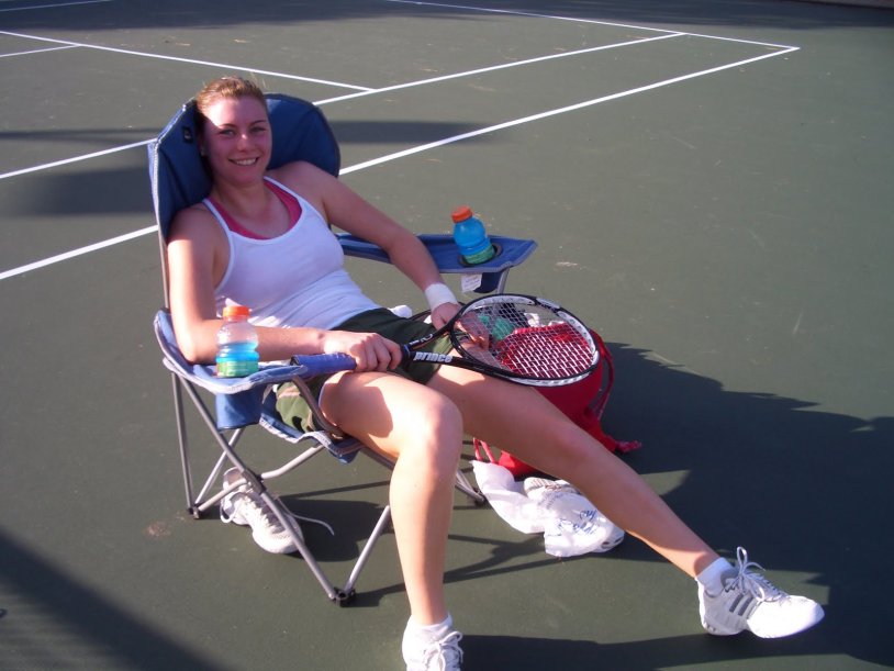 Vera Zvonareva with her daughter