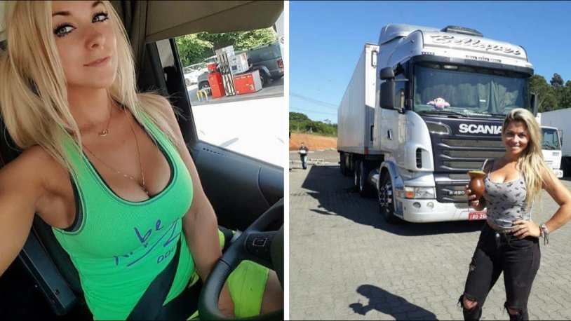 Brazilian girl on a truck
