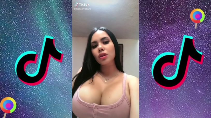 Tick current of a girl with a big bust