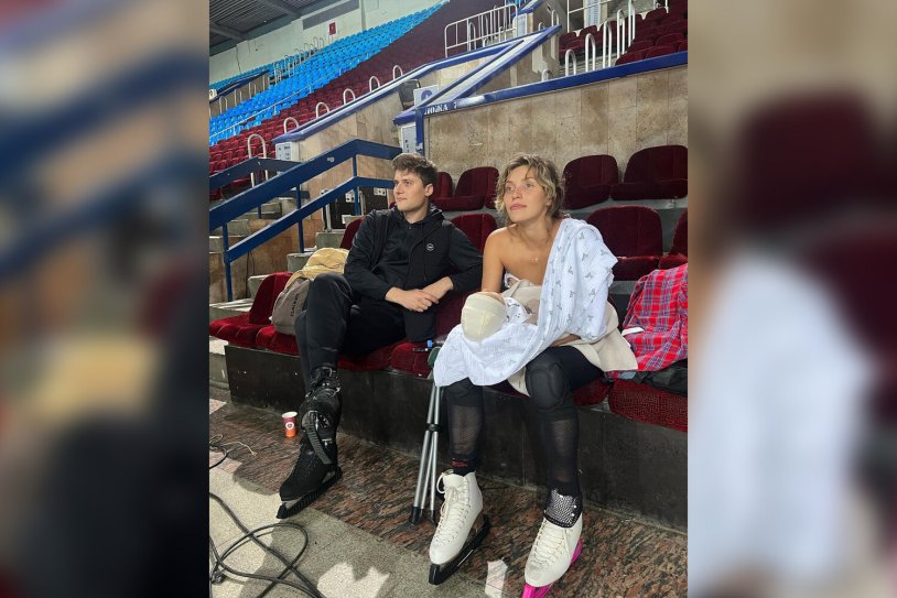 The skater showed her chest