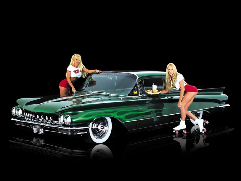 Muscle car and girl