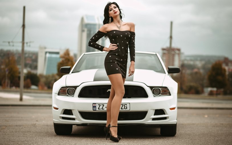 Girl against the background of a car