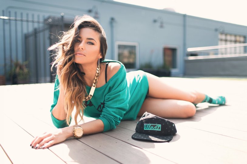 Stylish girl in green