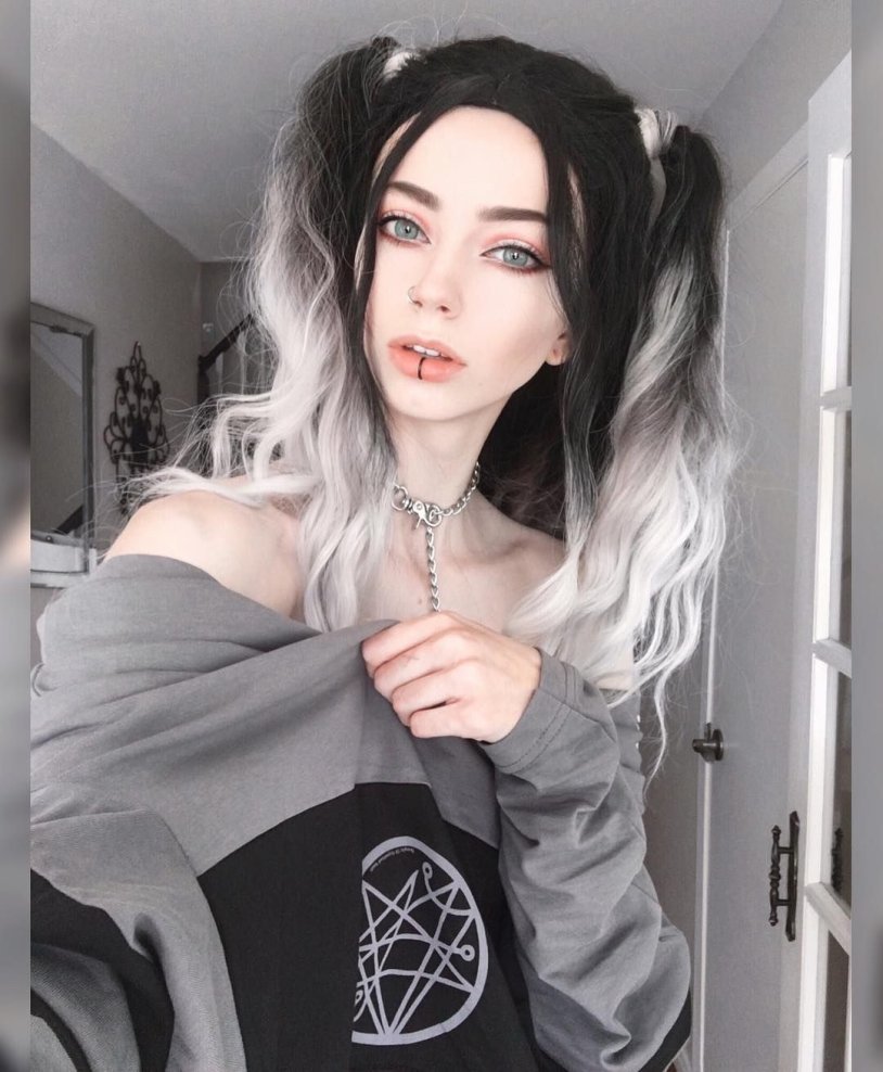 Sarah Marie Karda with white hair