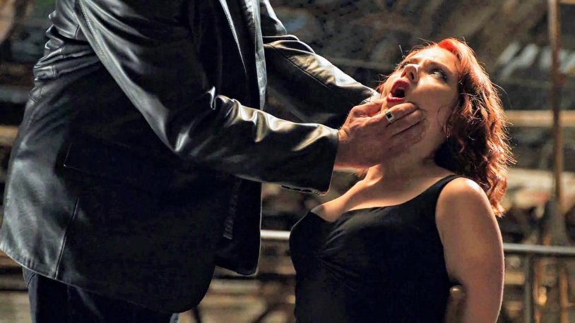 The black widow fights