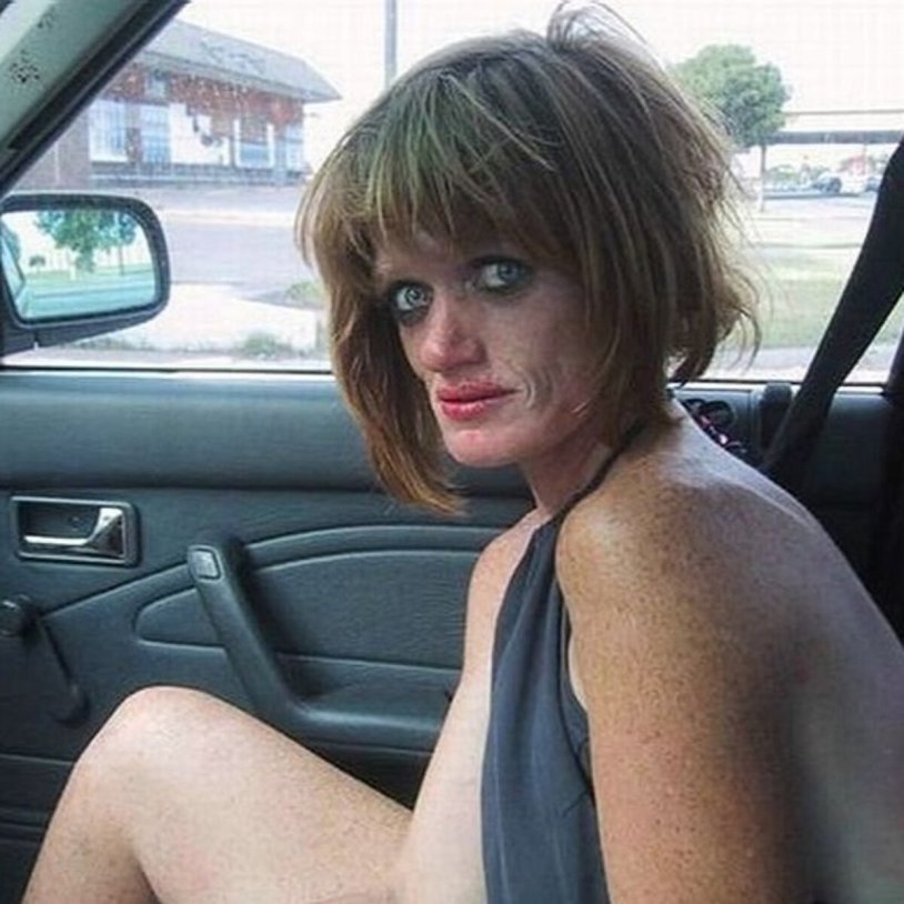 Woman on a funny car