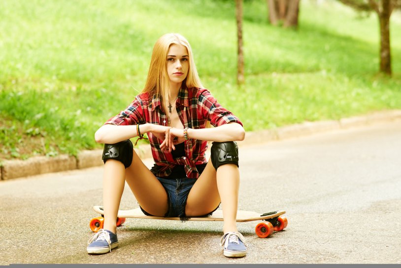 Girl on a skateboard