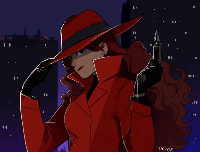 San Diego lady in red