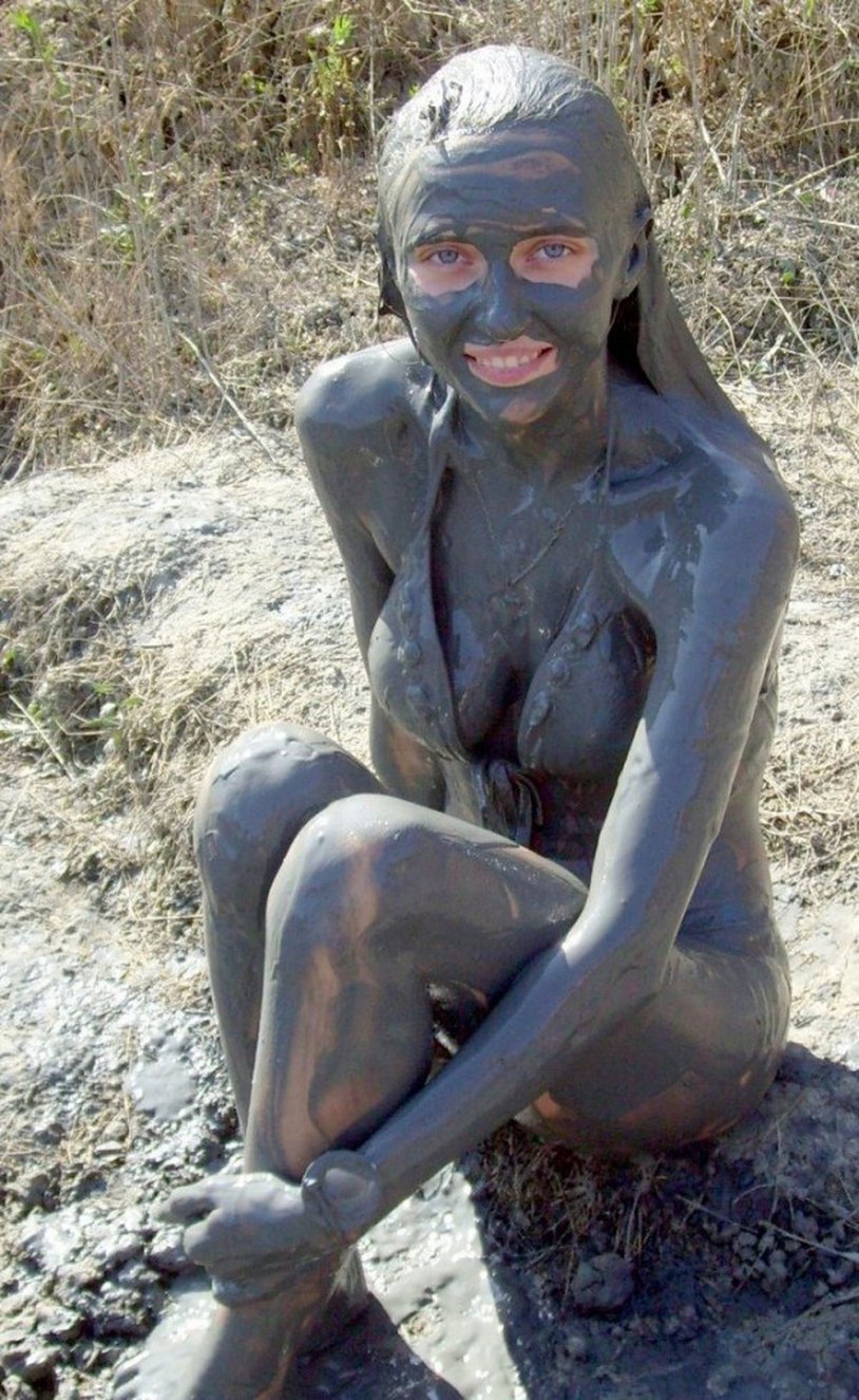 Beautiful girls in mud