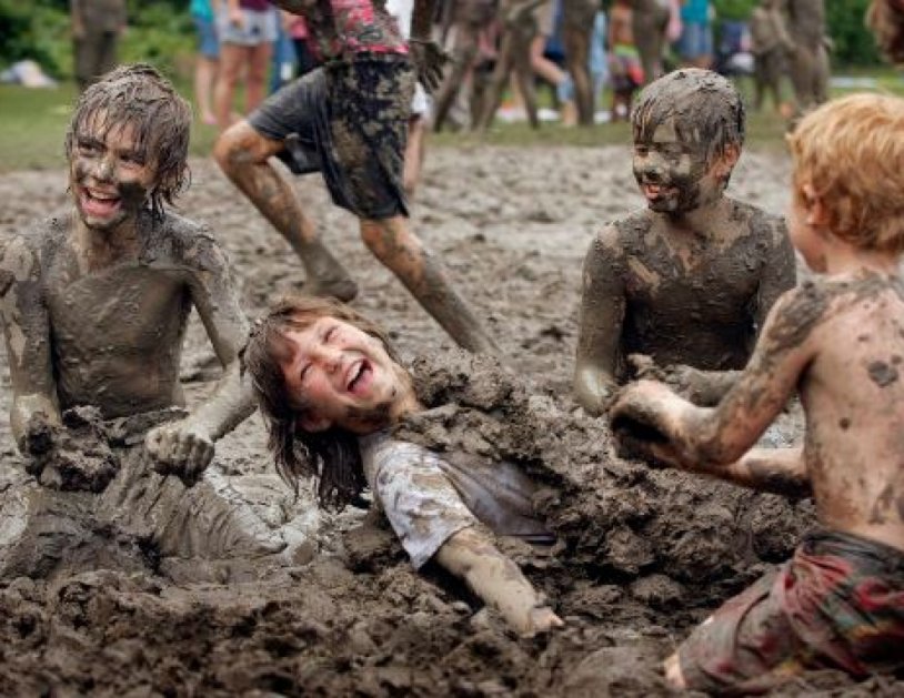 Boy in mud