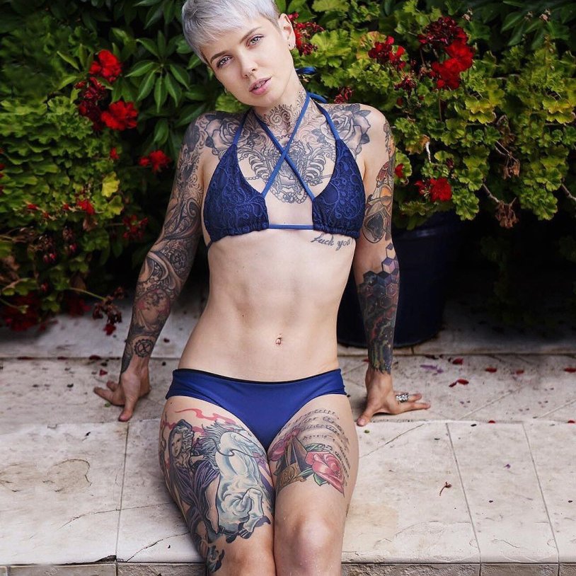 Tattoo model Sarah Mills