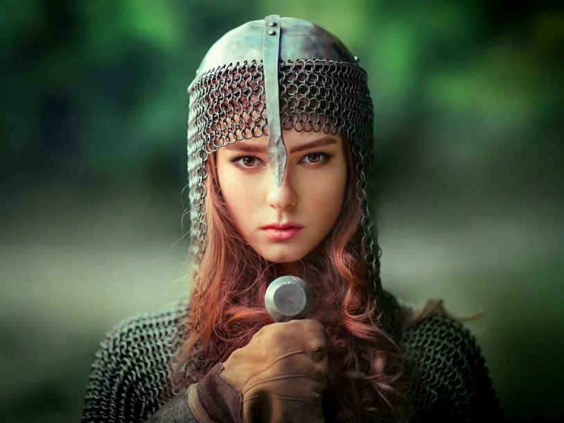 Olga Boyko with a sword