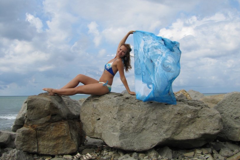 Olga Boyko model on the beach