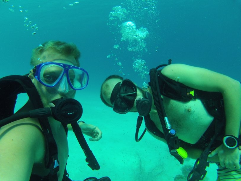 Wife with scuba gear