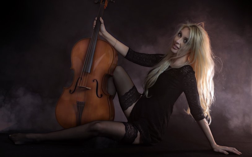 Girl with musical instrument