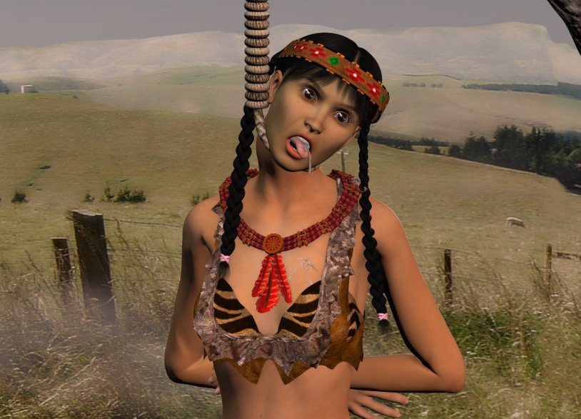 Beautiful girls on the gallows 3d