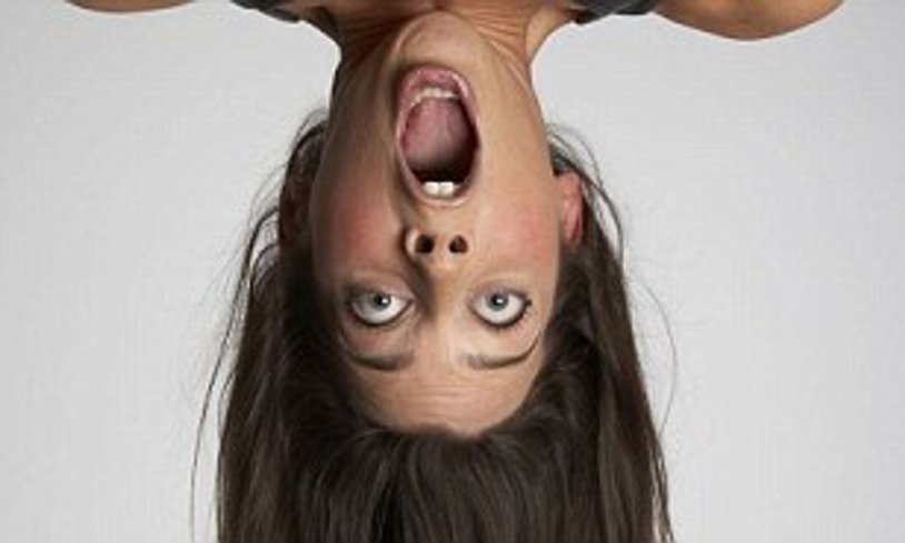 Woman upside down Head