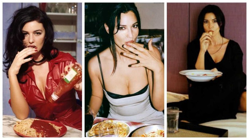 Monica Bellucci in life in his youth