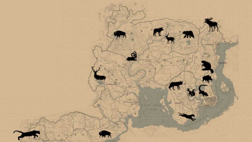 Red Dead Redemption 2 Animal Map