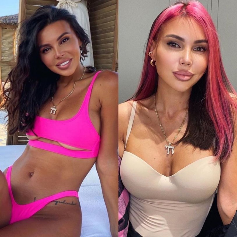 Samoilova with pink hair