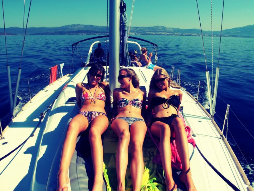 Jessica Nelson on a yacht