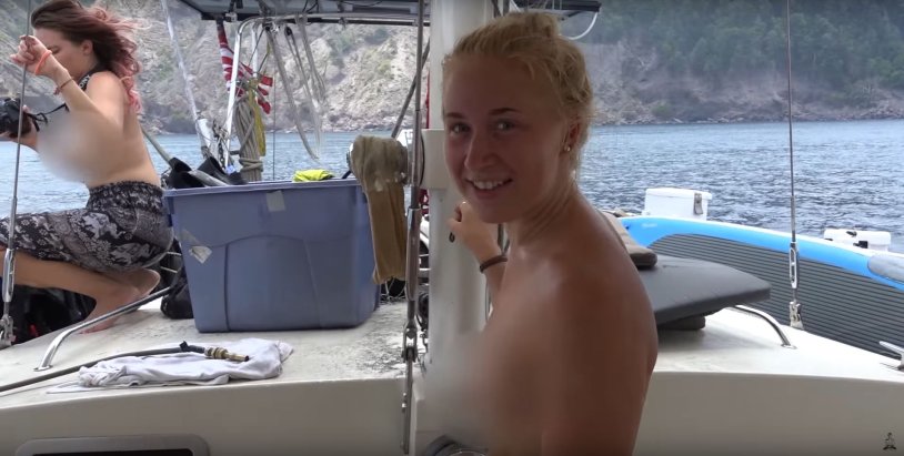 Sailing SV Delos Topless Nudostar