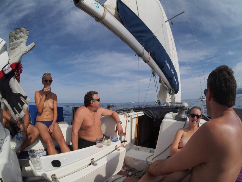 Traveling on a sailing yacht