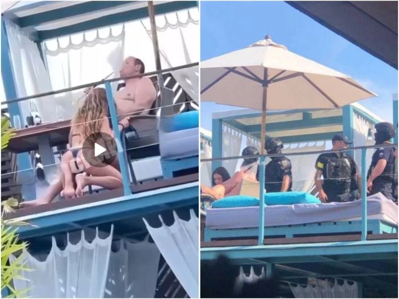 In Odessa on the beach, the girl satisfied