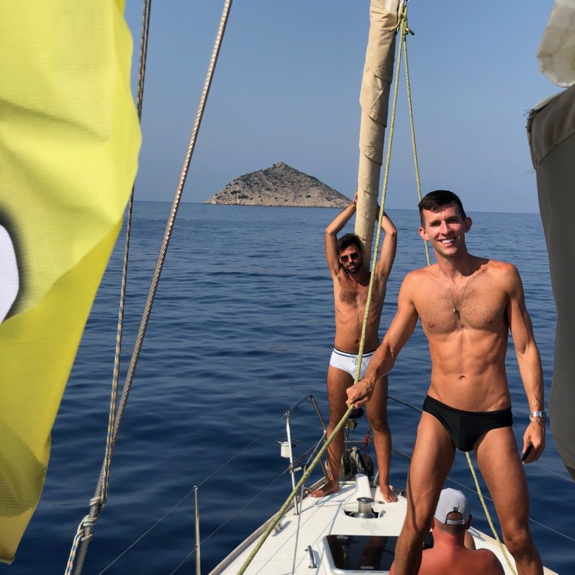 Naked on a yacht among men