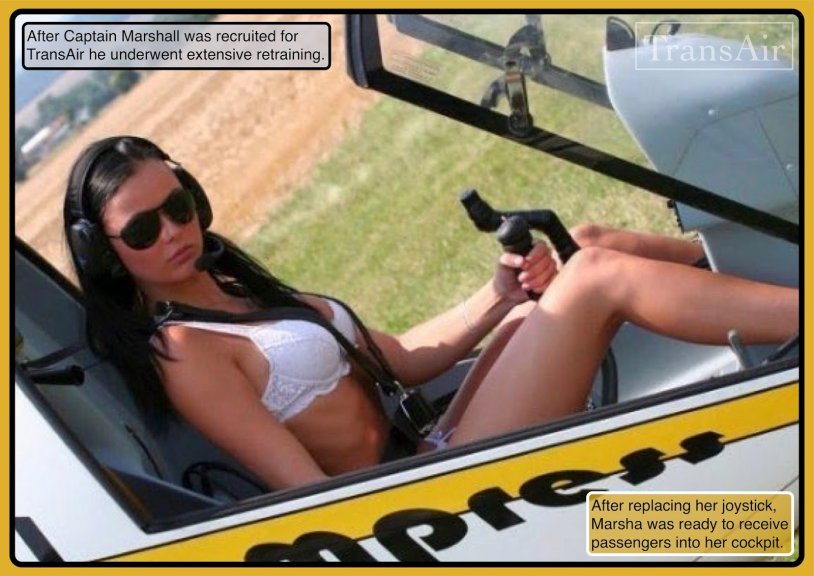 The girl poses with a helicopter