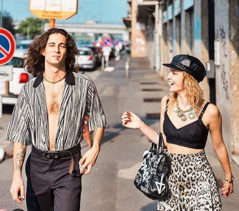 Damiano David and Victoria de Angeles