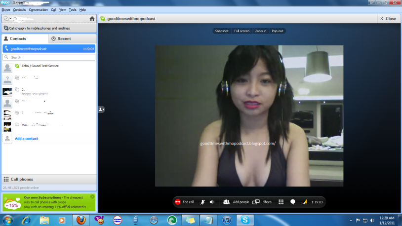 Girl on Skype
